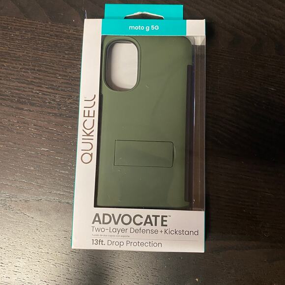New Quikcell Moto g 5G ADVOCATE Dual-Layer Kickstand Case – OLIVE GREEN - Picture 1 of 3